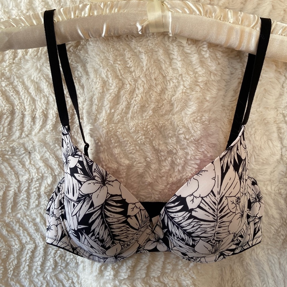 Lined, underwire, push-up bra ~ PINK, 34C